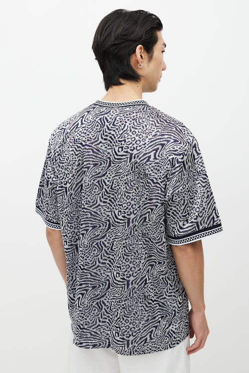 Supreme X Umbro Navy & White Printed Jersey T-Shirt