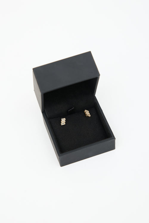 Suzanne Kalan 14K Yellow Gold & White Topaz Stud Earrings