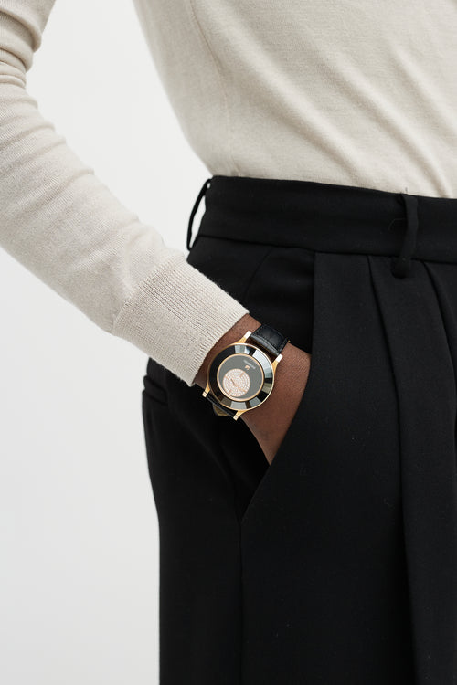Swarovski Black & Gold Octea Asymmetrical Crystal Watch