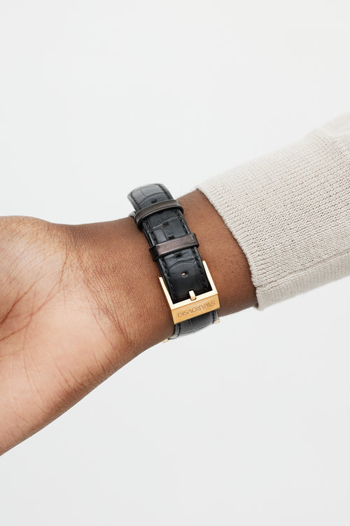 Swarovski Black & Gold Octea Asymmetrical Crystal Watch