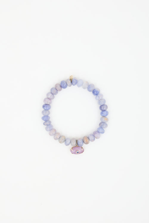 Sydney Evan 14K Gold & Amethyst Evil Eye Charm Bracelet