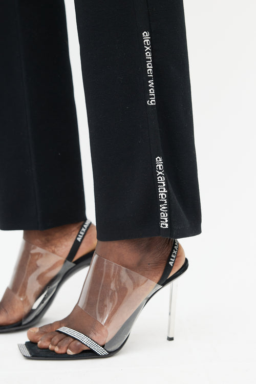 T by Alexander Wang Black & White Logo Trouser