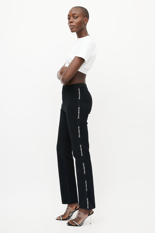 T by Alexander Wang Black & White Logo Trouser