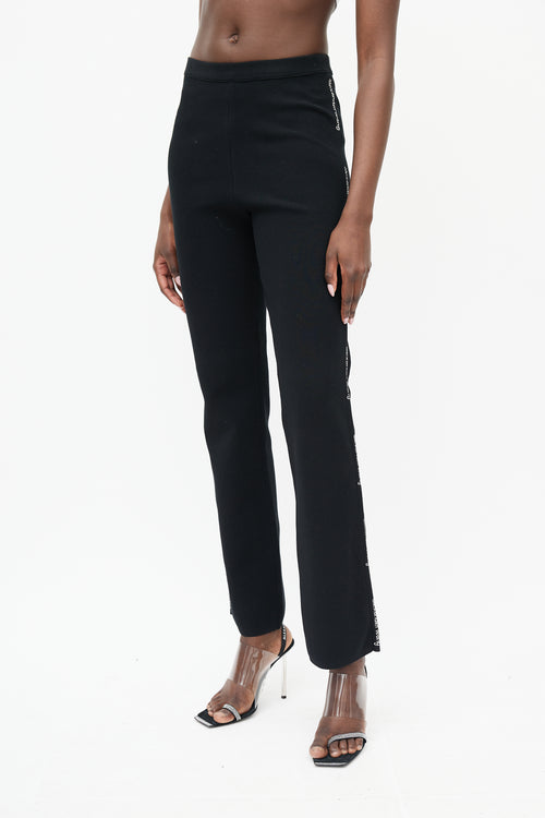T by Alexander Wang Black & White Logo Trouser