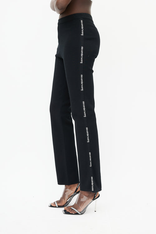 T by Alexander Wang Black & White Logo Trouser