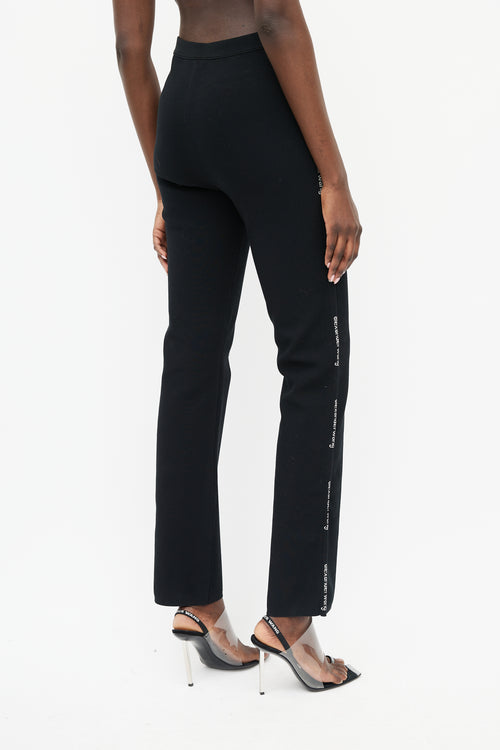 T by Alexander Wang Black & White Logo Trouser