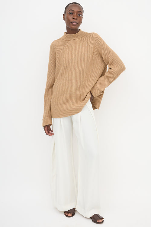 The Row Cashmere & Silk Mock Neck Sweater