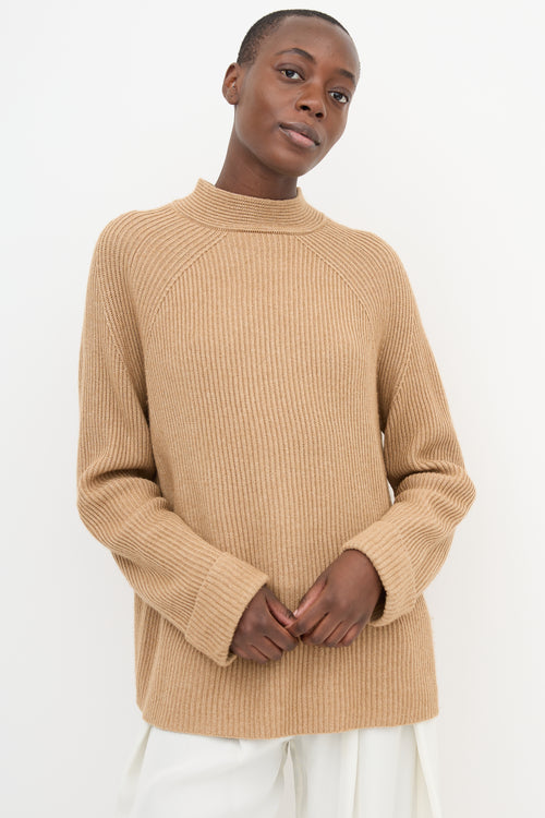 The Row Cashmere & Silk Mock Neck Sweater