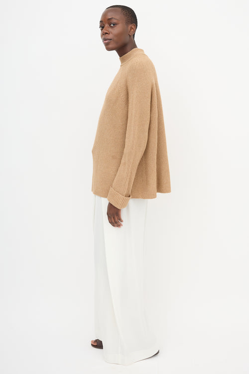 The Row Cashmere & Silk Mock Neck Sweater
