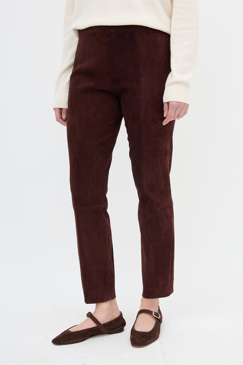 The Row Suede Slim Leg Pant