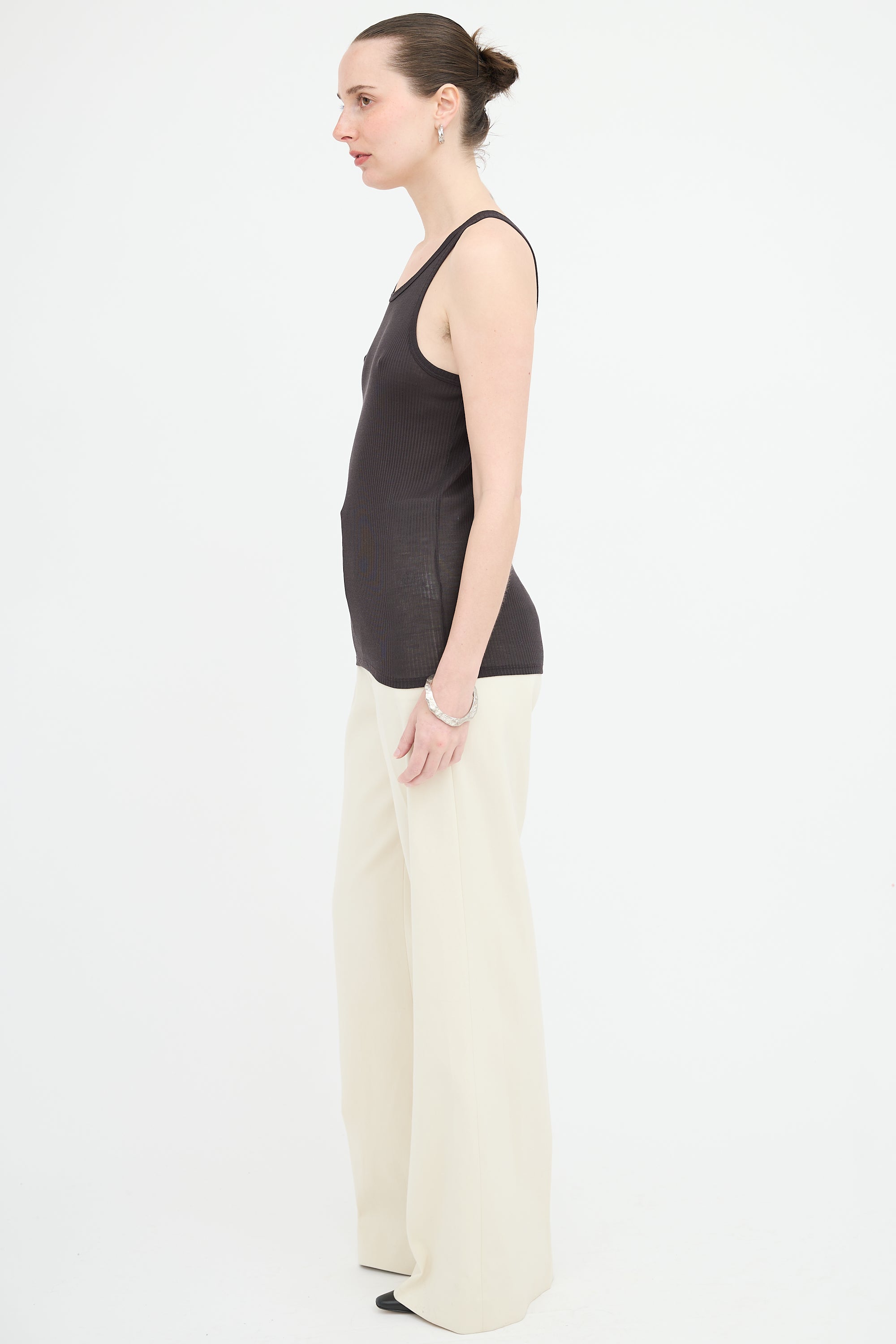 The Row Silk Ribbed Tank Top