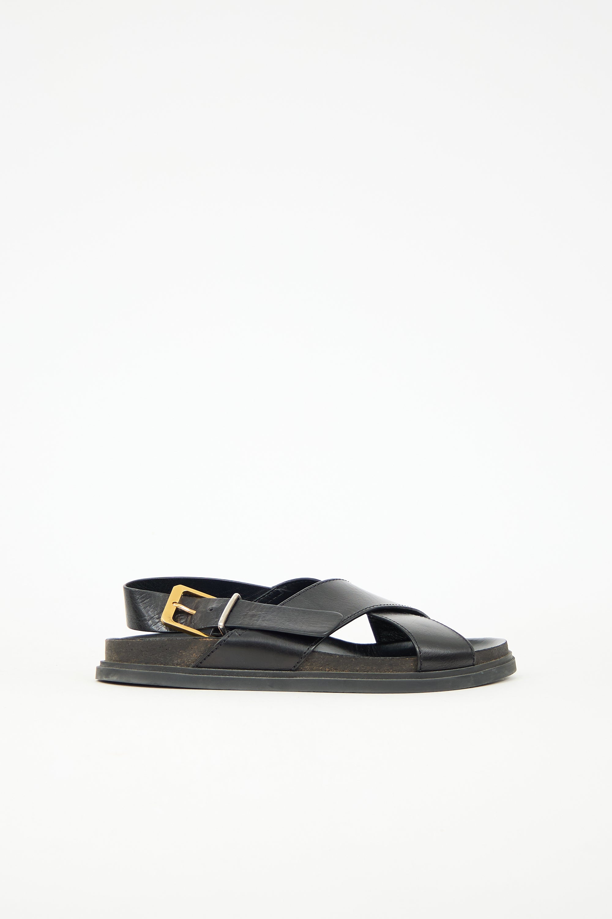 The Row Leather Buckled Sandal