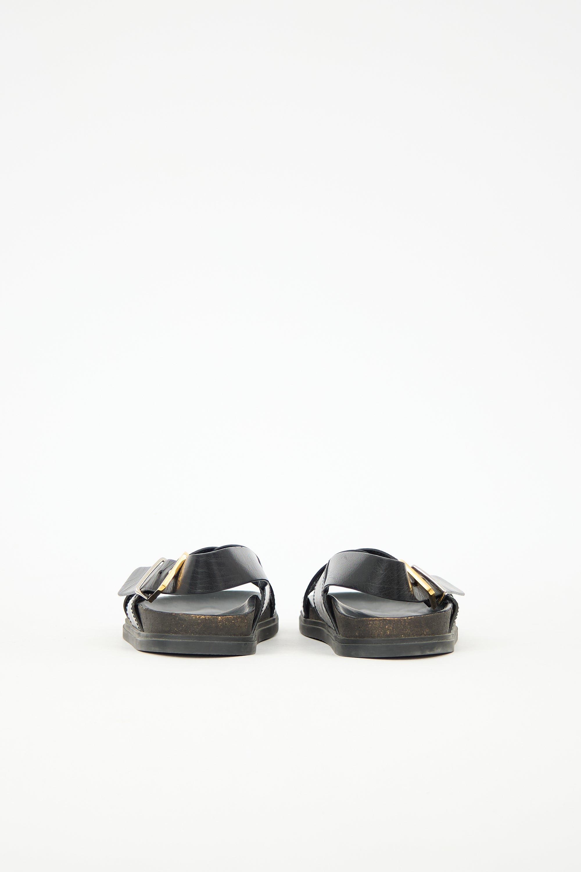The Row Leather Buckled Sandal