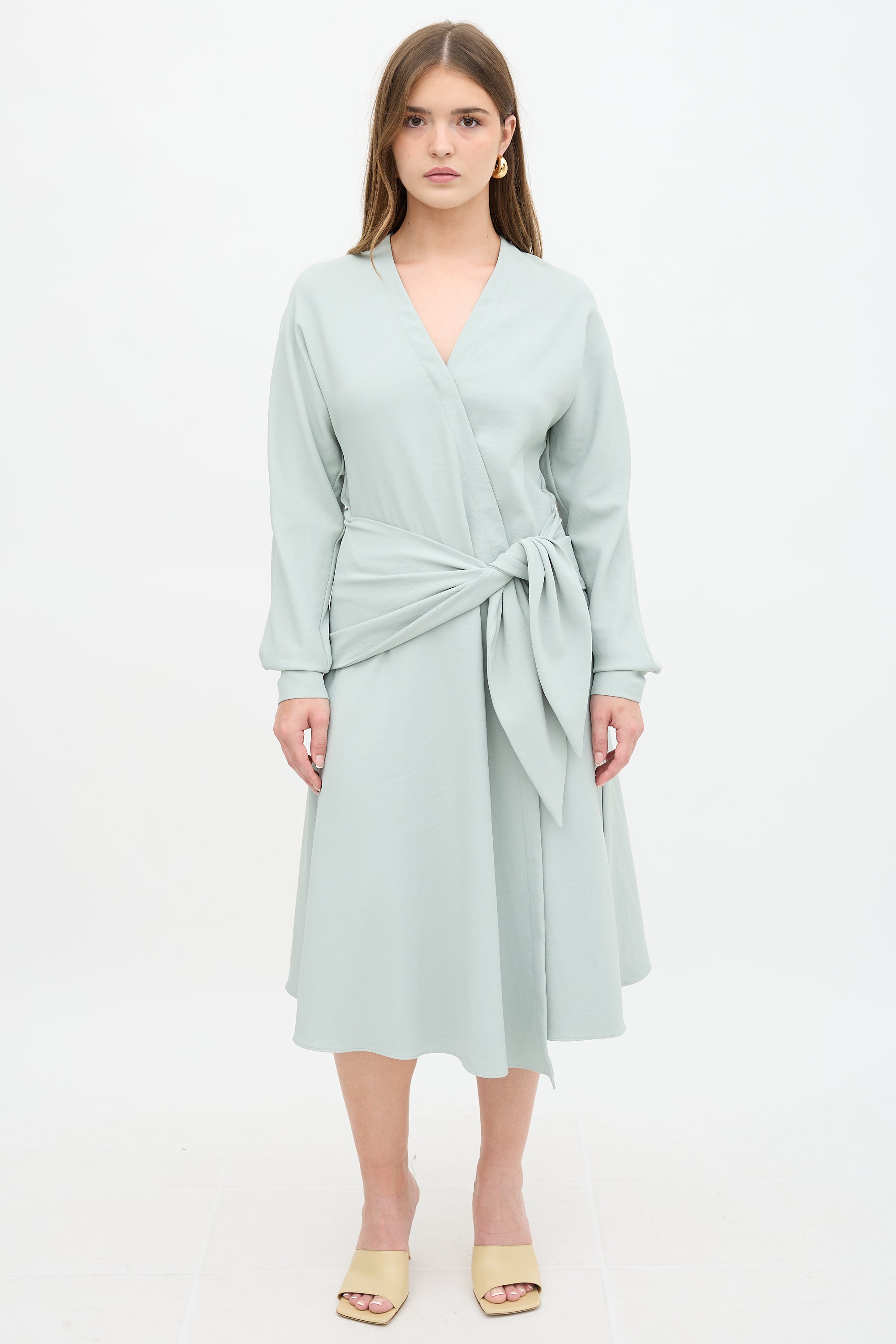 Tibi Chalky Drape Wrap Dress