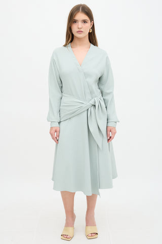 Tibi Chalky Drape Wrap Dress