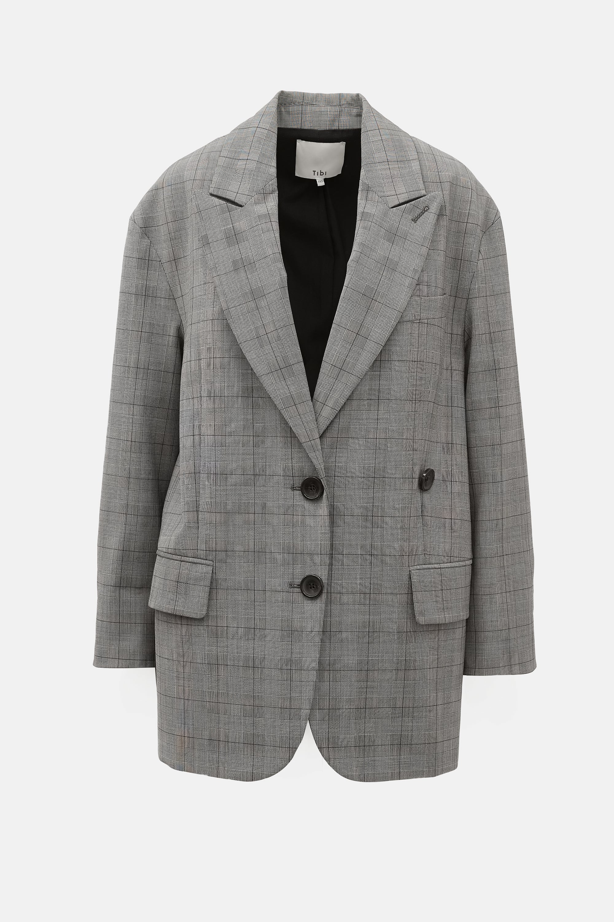 Tibi Glen Check Liam Blazer