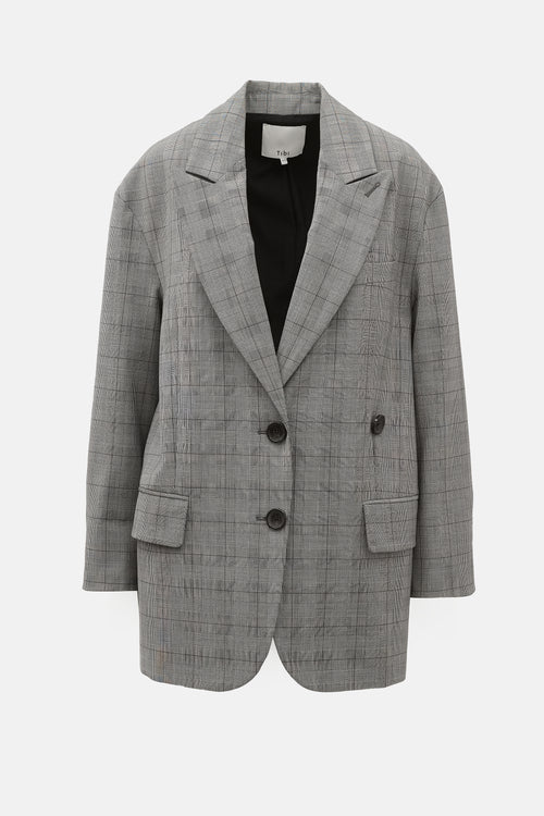 Tibi Glen Check Liam Blazer