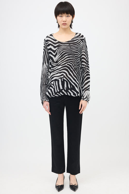 Tom Ford Silk Sheer Printed Blouse