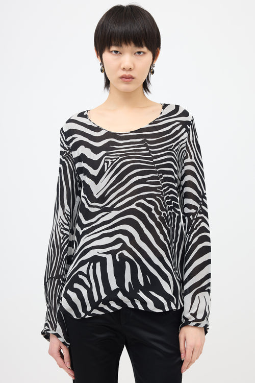 Tom Ford Silk Sheer Printed Blouse