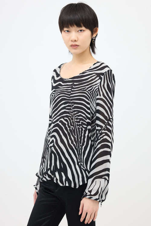 Tom Ford Silk Sheer Printed Blouse