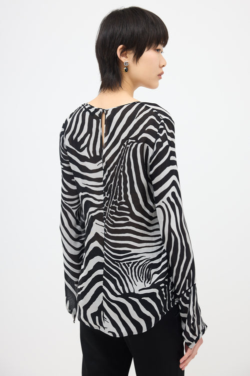 Tom Ford Silk Sheer Printed Blouse
