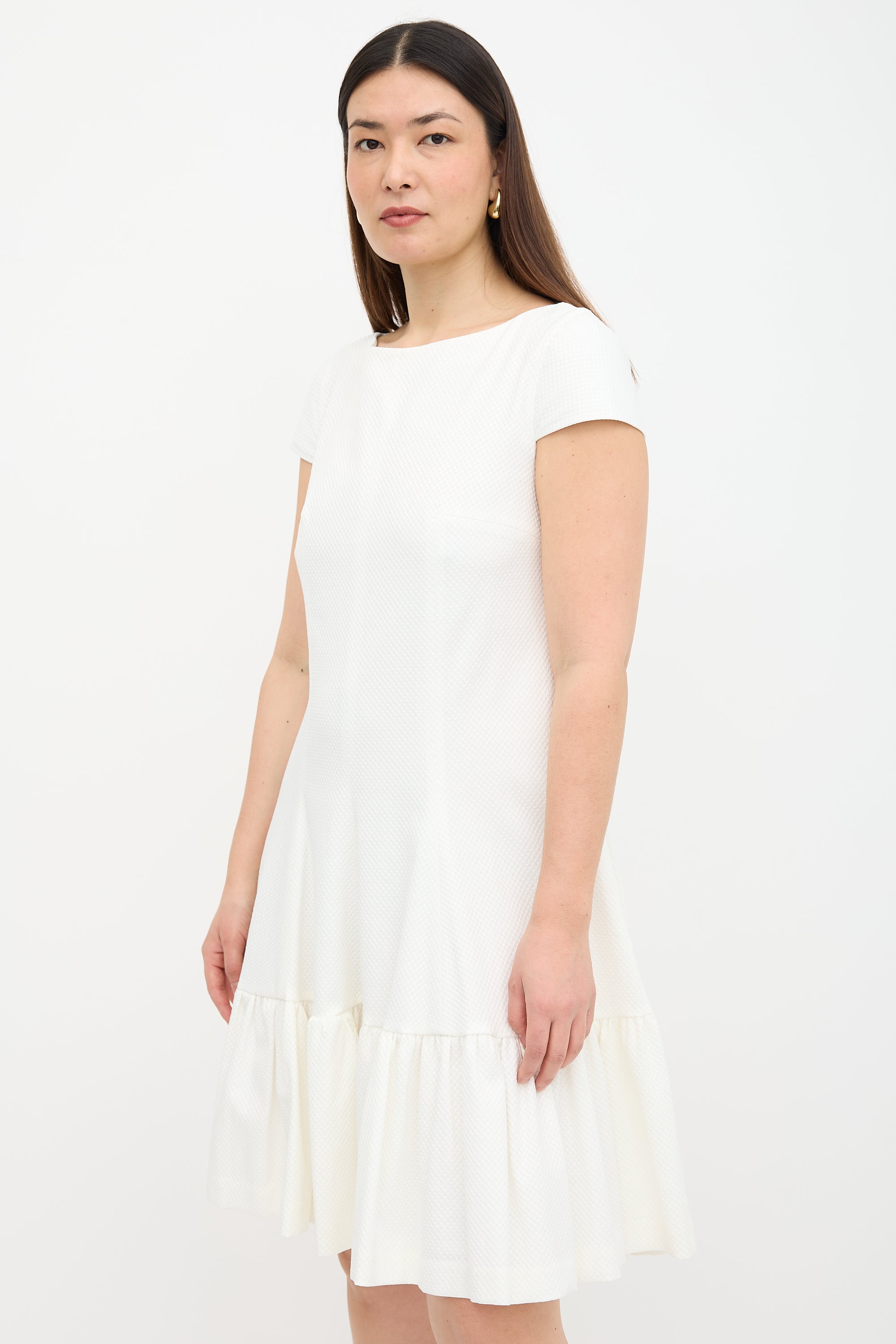 Talbot Runhof Textured Ruffled Dress