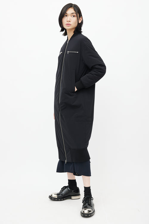 T by Alexander Wang Black Nylon Bomber Coat