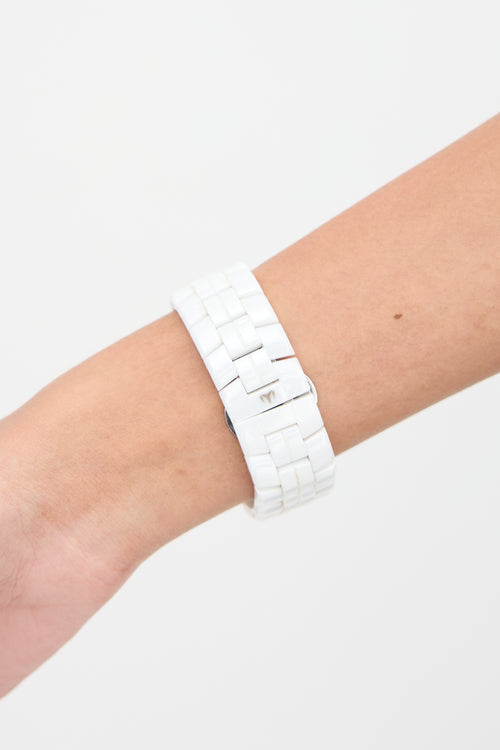 Technomarine White Ceramic & Diamond Chronograph Watch