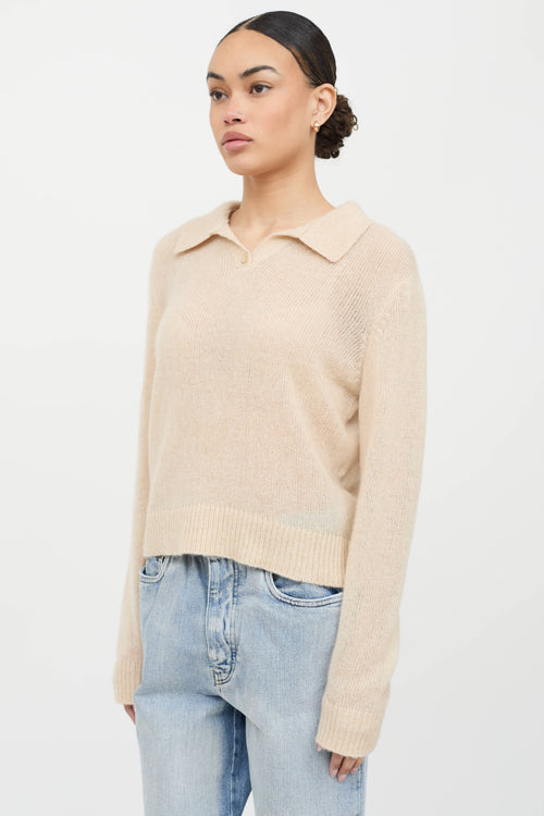The Elder Statesman Cashmere Knit Polo Top