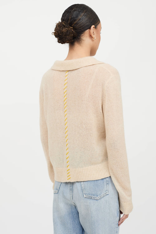 The Elder Statesman Cashmere Knit Polo Top