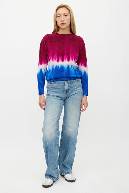 The Elder Statesman Pink & Blue Cashmere Tie Dye Sweater