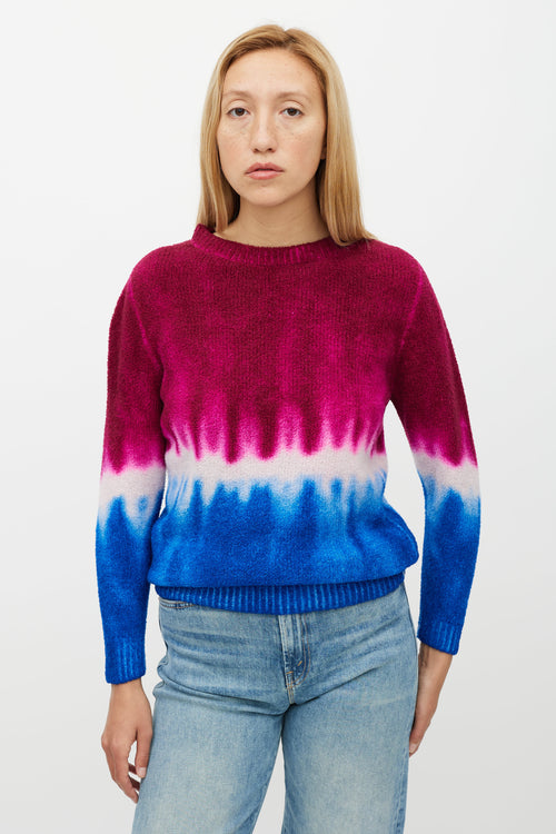 The Elder Statesman Pink & Blue Cashmere Tie Dye Sweater