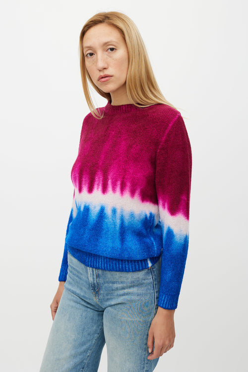 The Elder Statesman Pink & Blue Cashmere Tie Dye Sweater