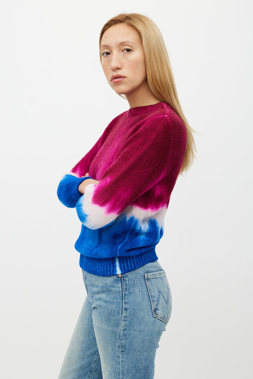 The Elder Statesman Pink & Blue Cashmere Tie Dye Sweater