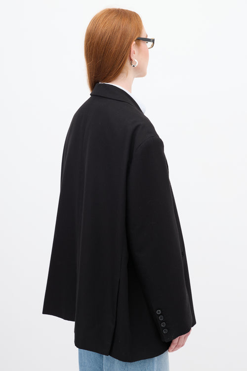 The Frankie Shop Black Oversized Boyfriend Blazer