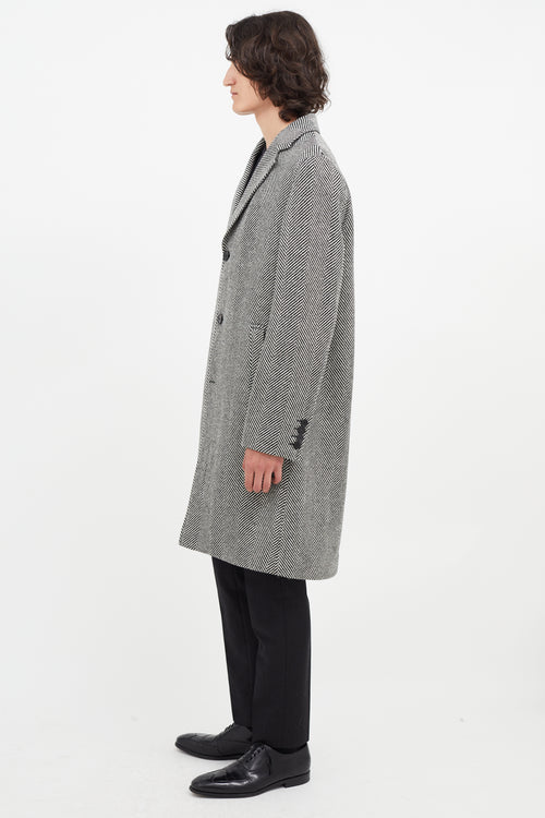The Kooples Black & White Wool Houndstooth Coat