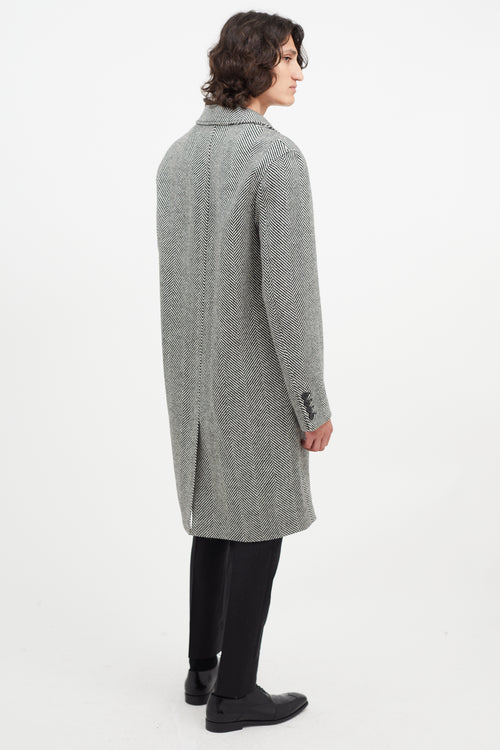 The Kooples Black & White Wool Houndstooth Coat
