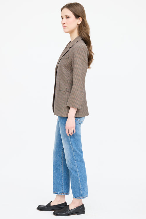 The Row Cotton Check Blazer