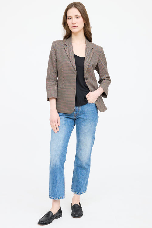 The Row Cotton Check Blazer