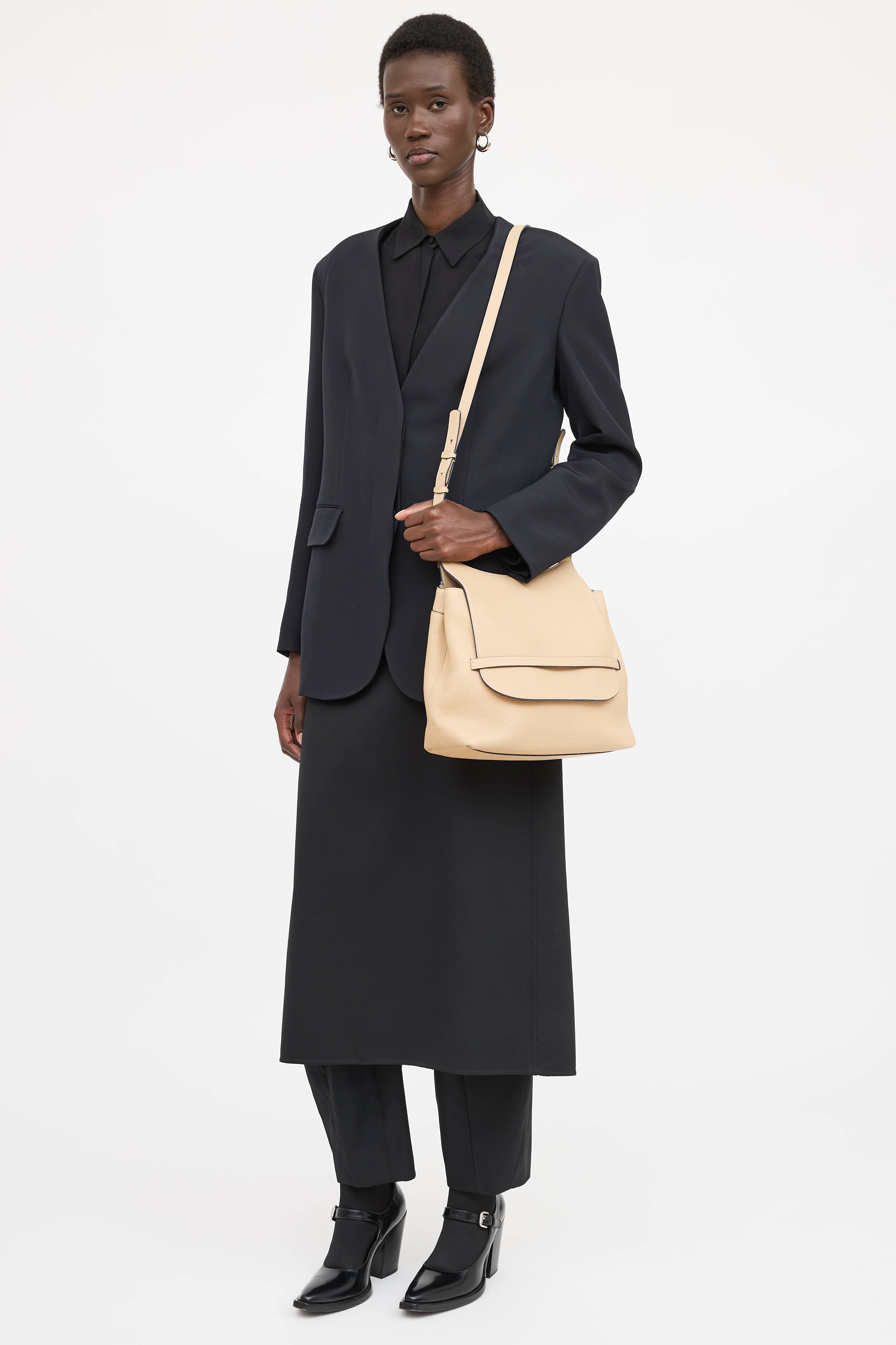 The Row Leather Sideby Flap Shoulder Bag