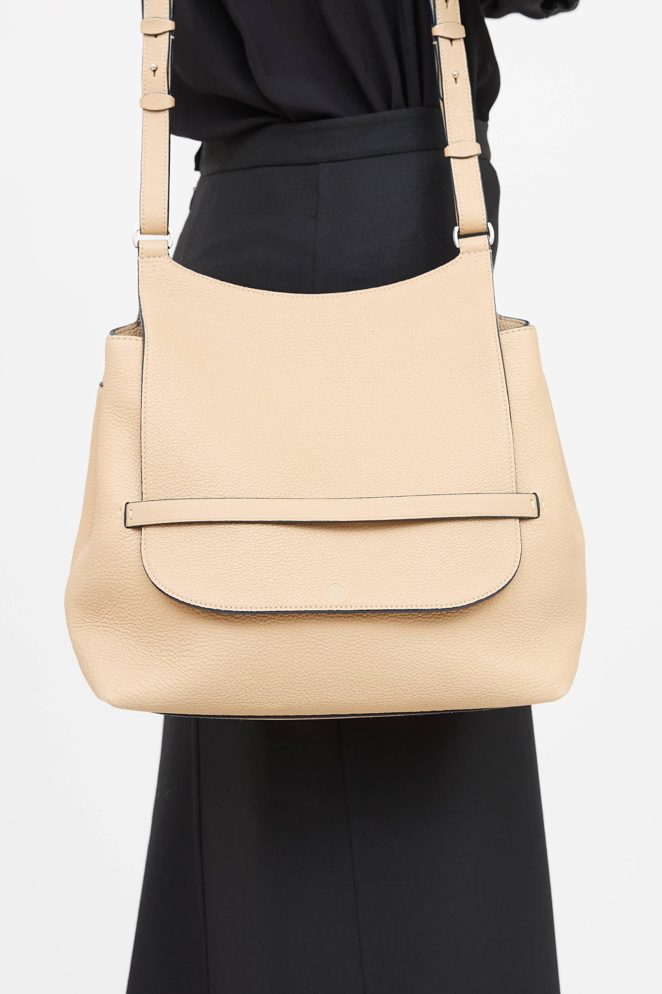 The Row Leather Sideby Flap Shoulder Bag