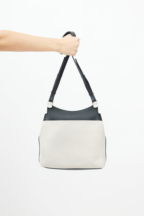 The Row Beige & Black Canvas Sideby Bag