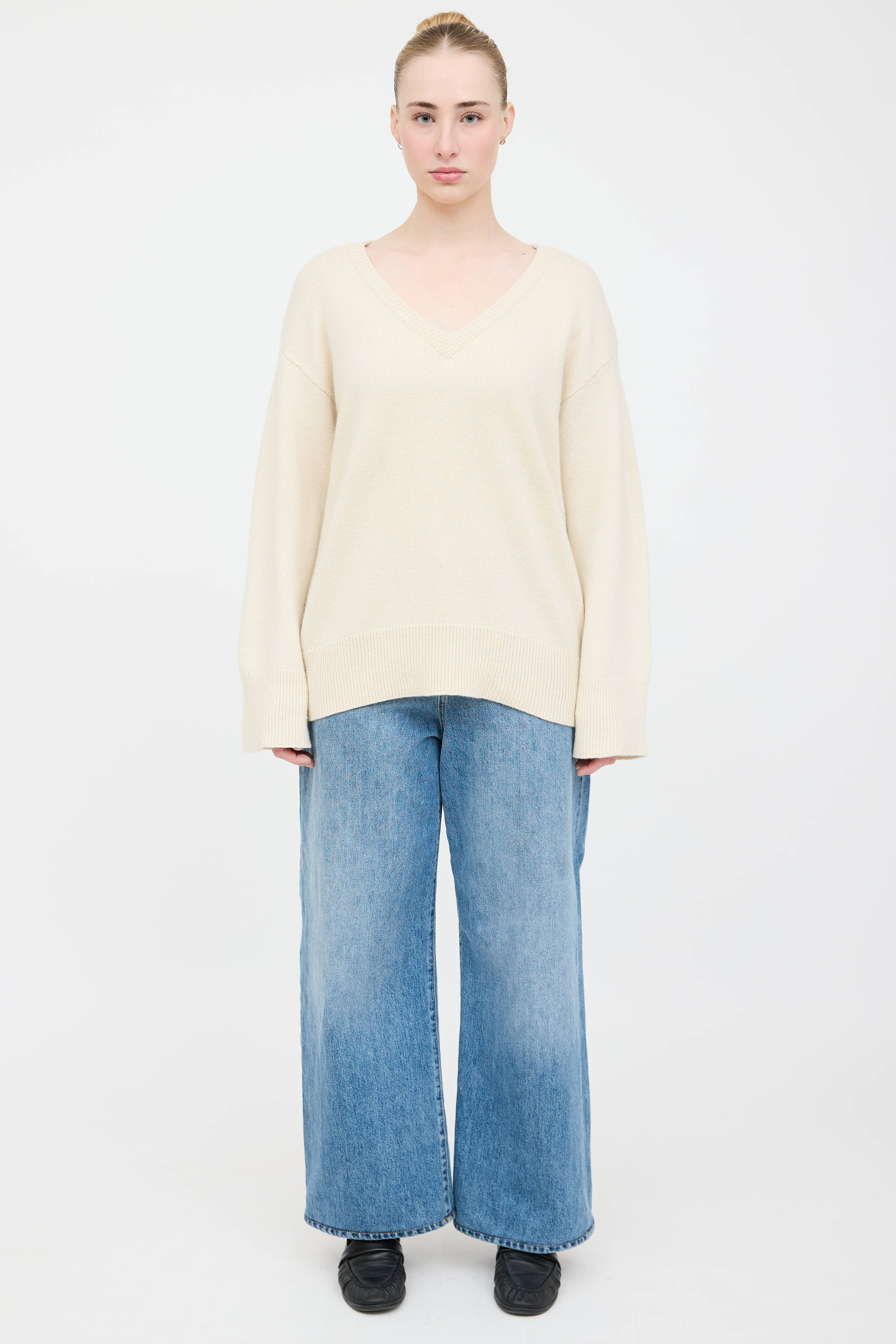 The Row Cashmere V-Neck Sweater