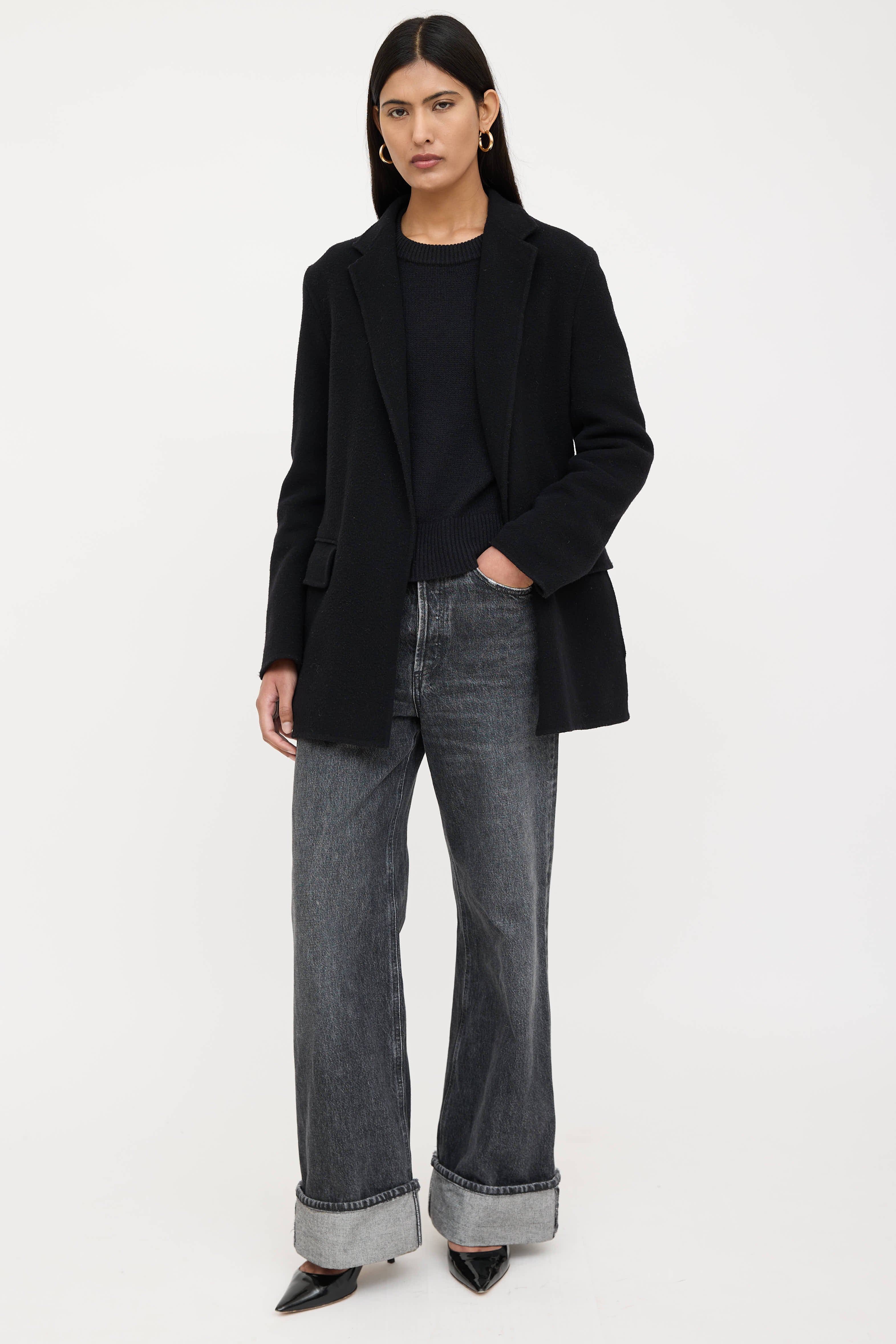 Wool Belted Blazer