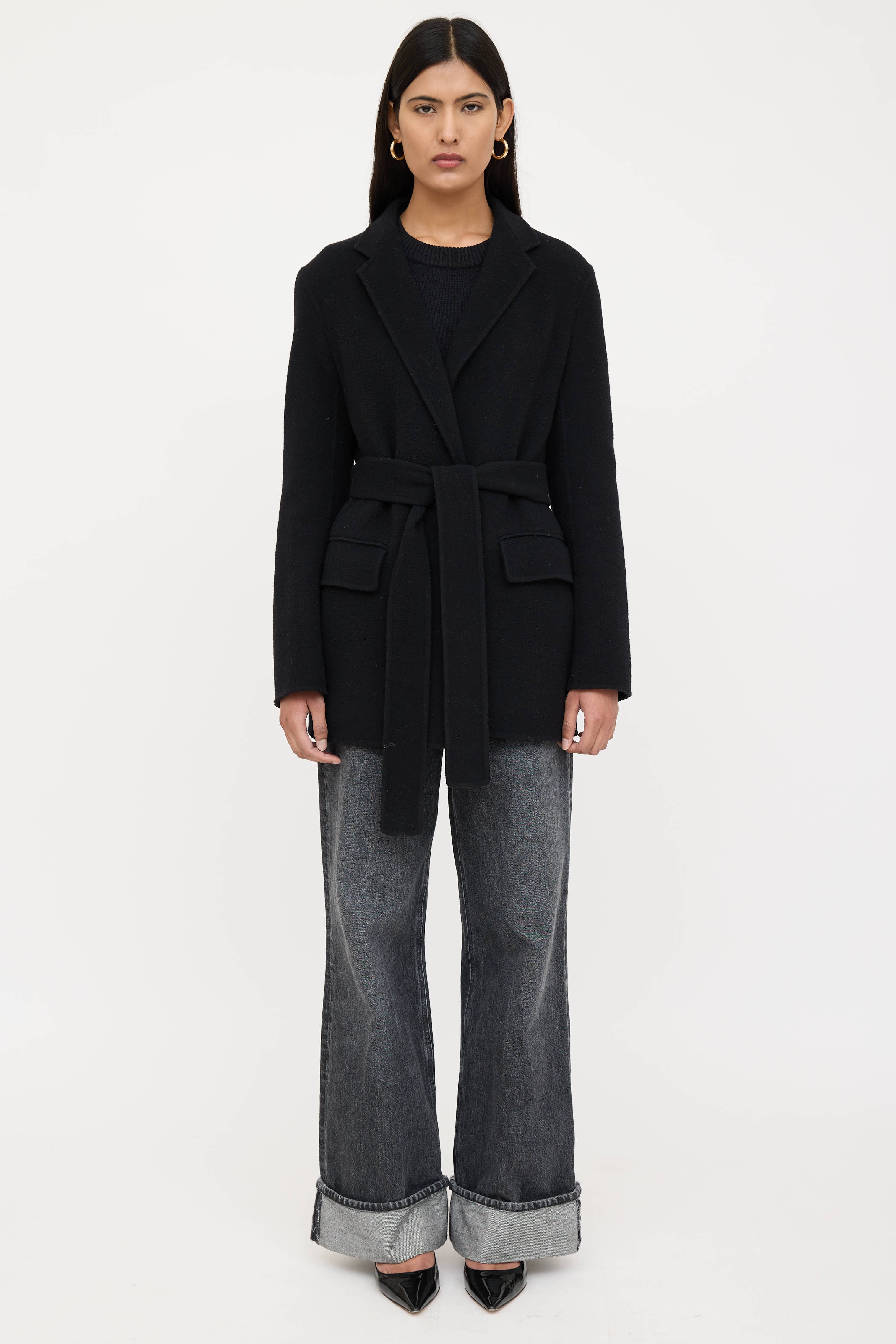 Wool Belted Blazer