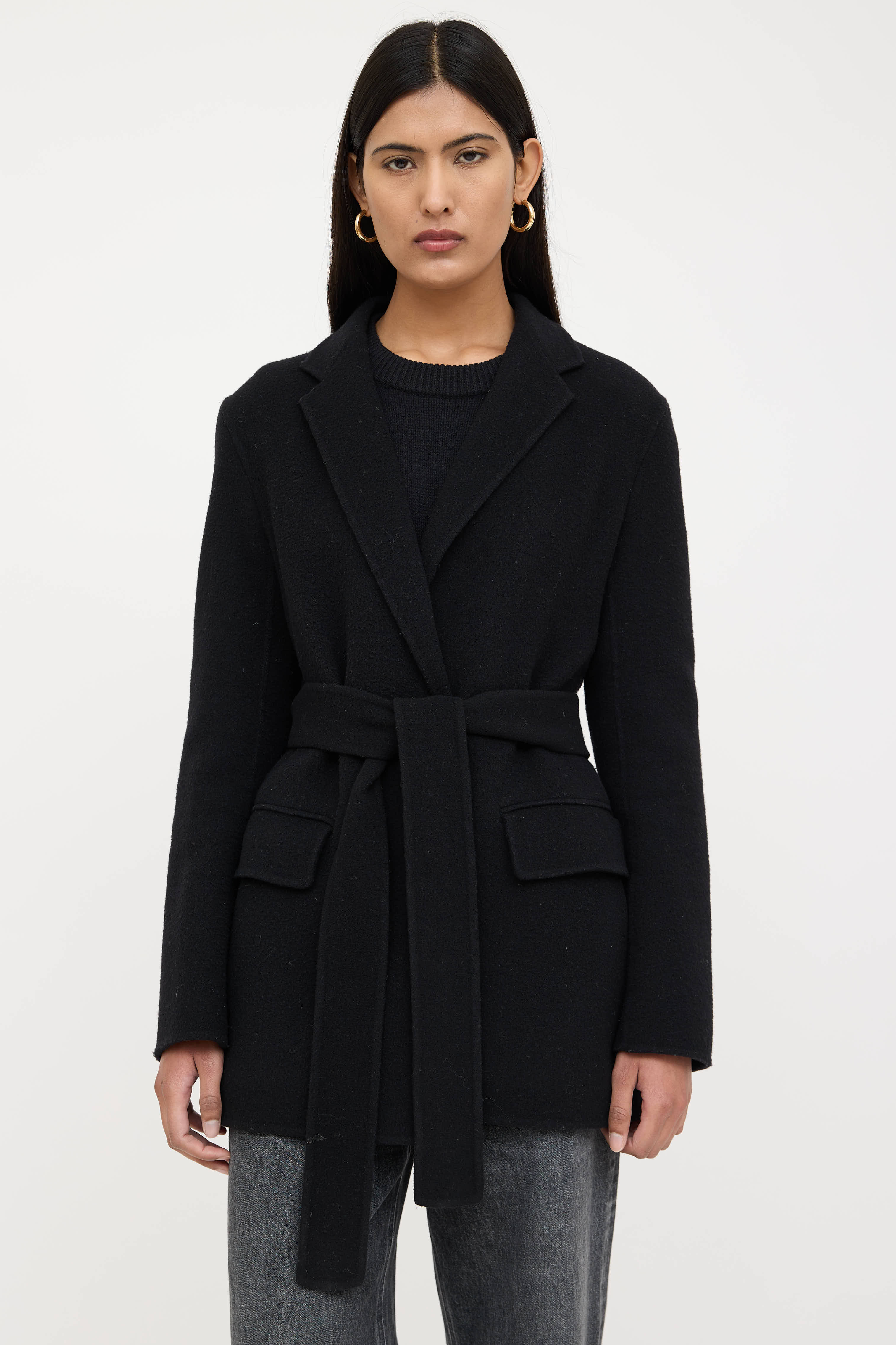 Wool Belted Blazer