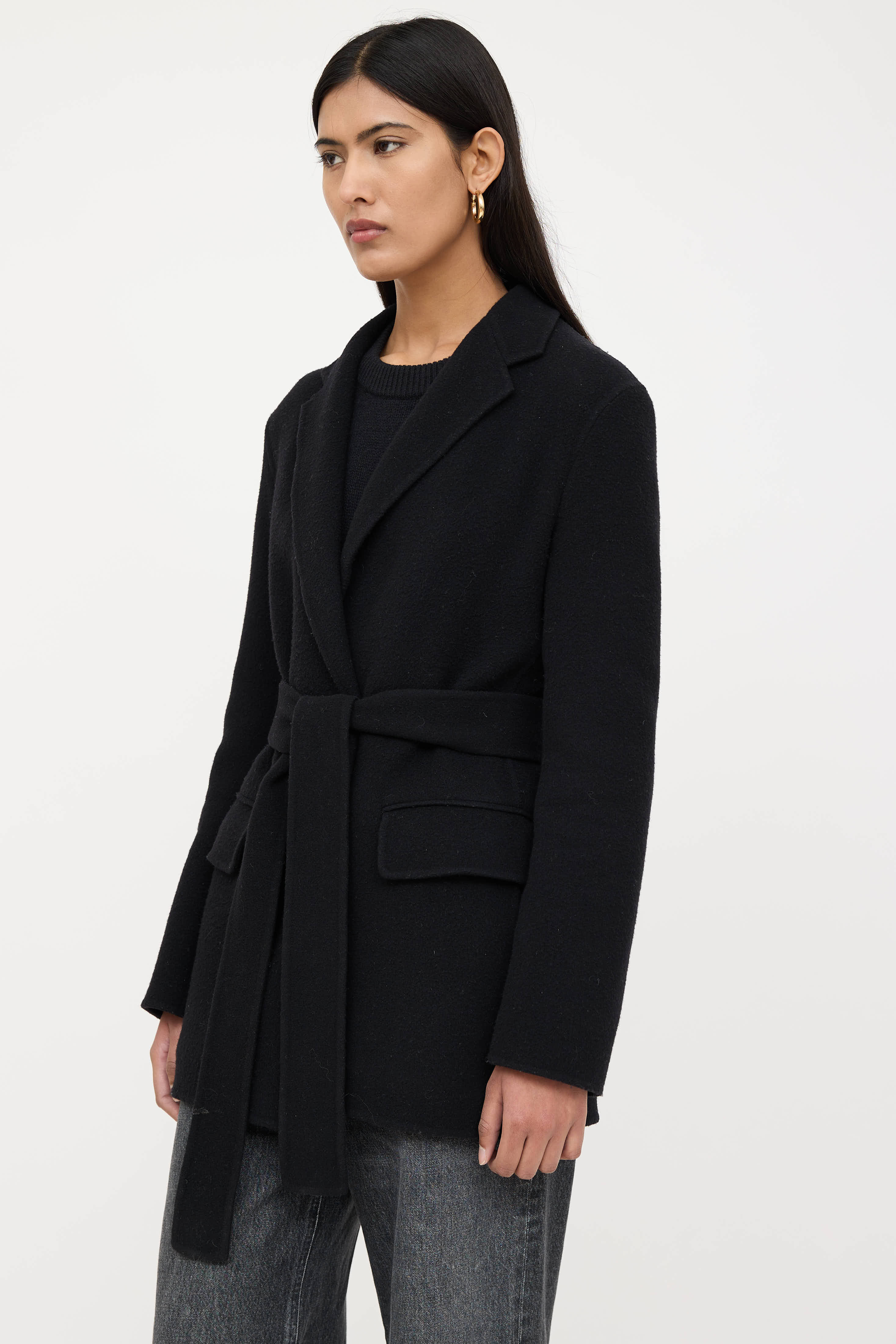 Wool Belted Blazer