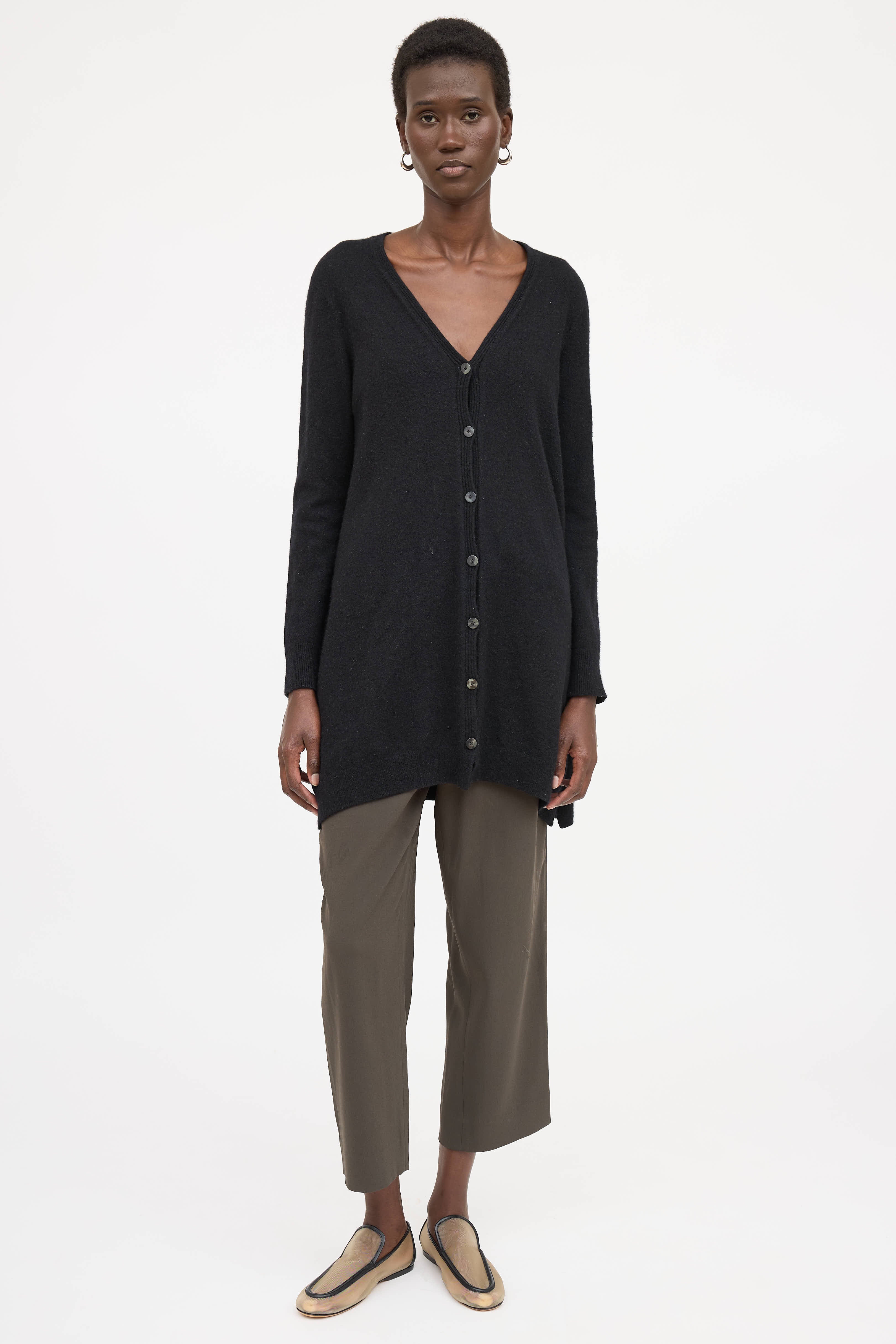 The Row Button Down Long Cardigan