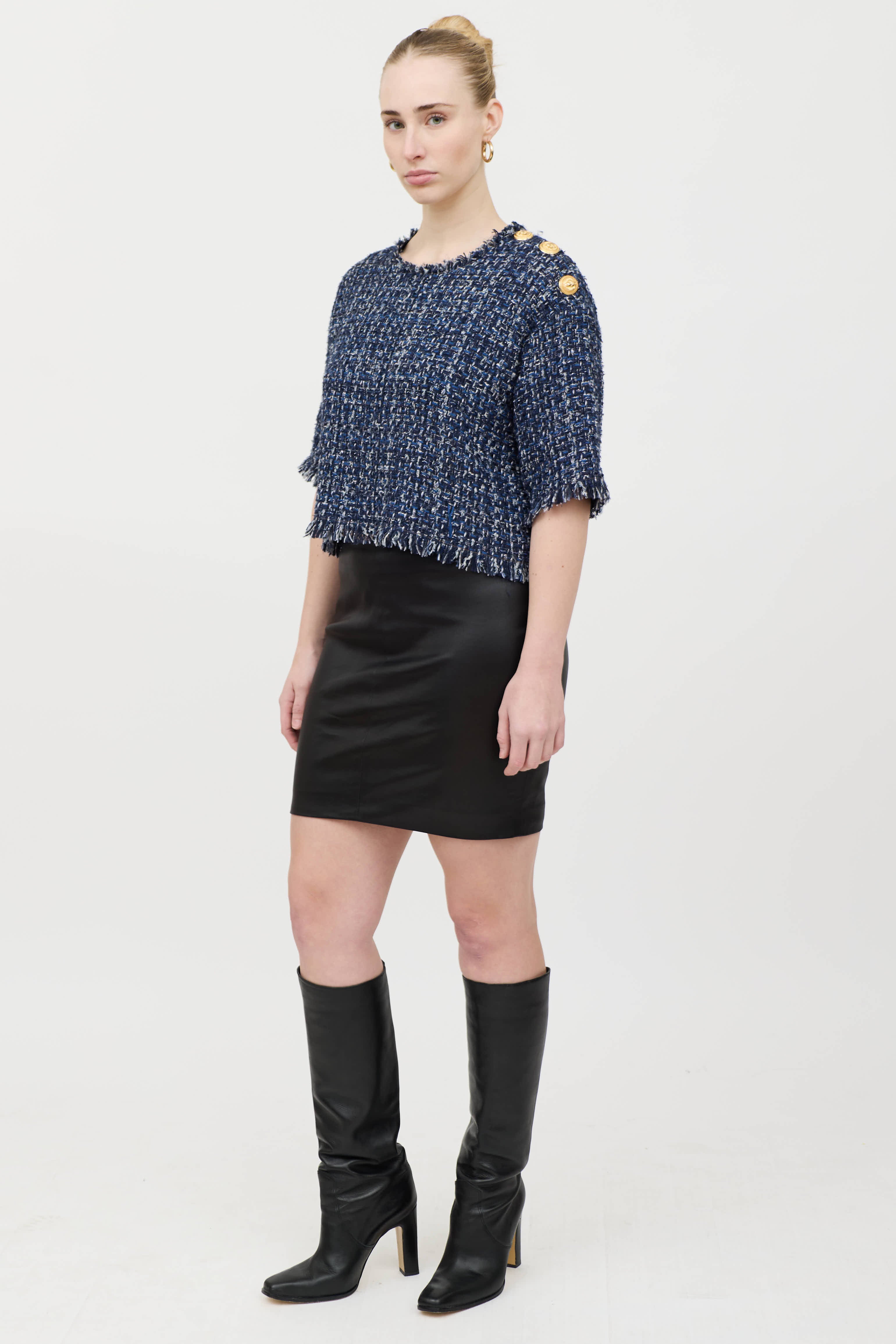 The Row Leather Mini Skirt