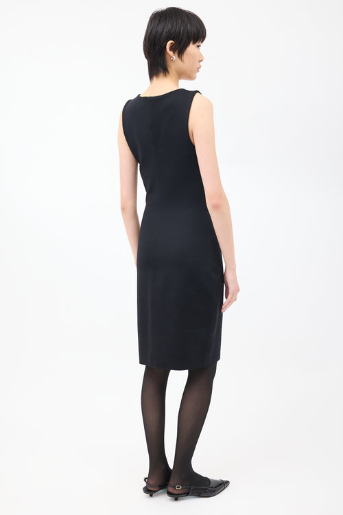 The Row Black Scoop Neck Sleeveless Midi Dress